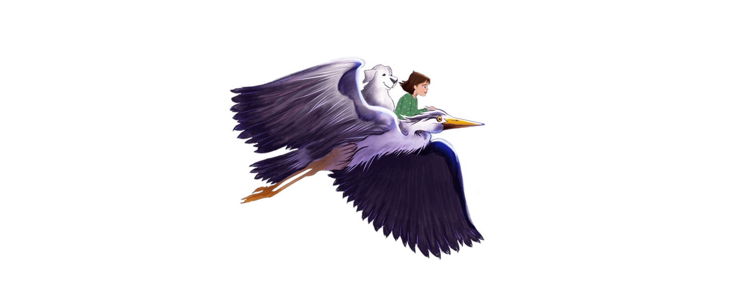 Katie Flying on a Heron